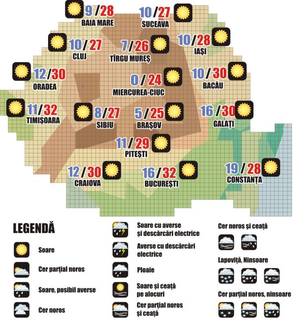 Prognoza meteo (28.08. - 29.08.2025)